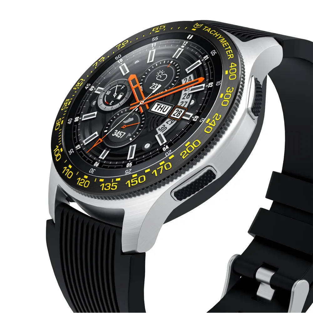 Смарт-часы крышка для samsung Galaxy watch 46 мм, драгоценный камень кольцо смарт Кольцо клеющаяся крышка против царапин металл