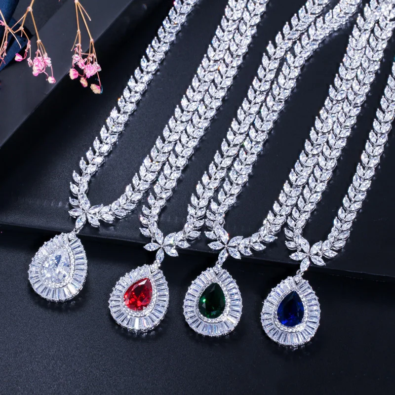 BeaQueen/брендовые новые серьги Королевского синего циркония с большими каплями