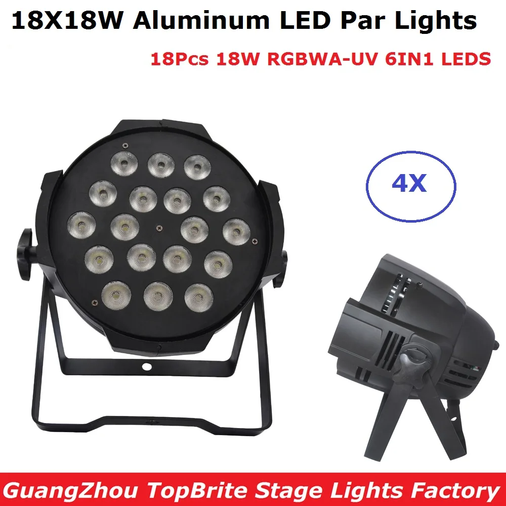 

Алюминиевый Чехол, светодиодный светильник Par 18x18W RGBWA-UV 6 в 1, светодиодный прожектор Par s DMX, прожектор Dj, эффект стирки, Свадебная вечеринка, световое шоу
