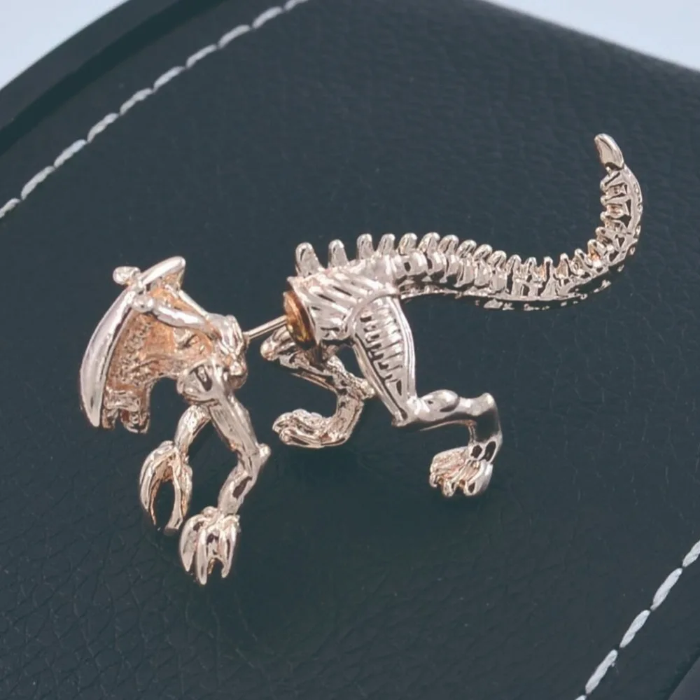 1 Pcs Cool Punk Style Rock Temptation Alloy Dinosaur Dragon Ear Cuff Wrap Earrings Piercing #289832 | Украшения и аксессуары