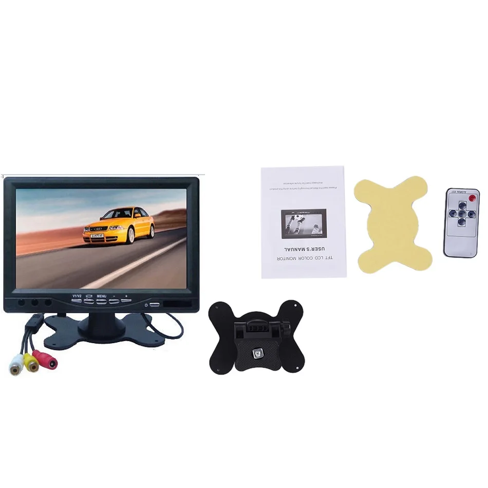 HD " дюймовый цветной TFT lcd автомобильный монитор заднего вида CCTV монитор дисплей с 2 каналами видео вход для DVD VCD камера заднего вида