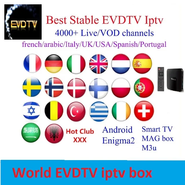 X96/h96 Мини Android 7,1 tv Box EVD tv подписка IP tv 4000+ каналы арабский французский IPTV Box 4 K турецкий испанско-португальский Европа