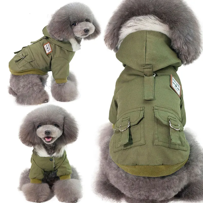 SENYEPETS Autumn And Winter New Dogs Clothes Warm Pet Military Wear Resistant Cotton Pets Clothe |