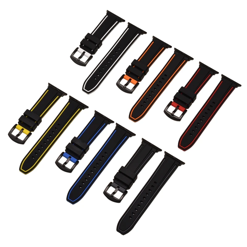 Ремешок BEAFIRY для Apple Watch Band 38 мм 42 44/40 мягкий силиконовый резиновый сменный