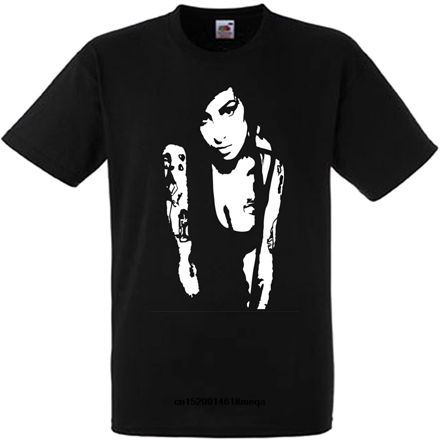 Футболка мужская хлопковая с принтом AMY WINEHOUSE футболка черные футболки круглым