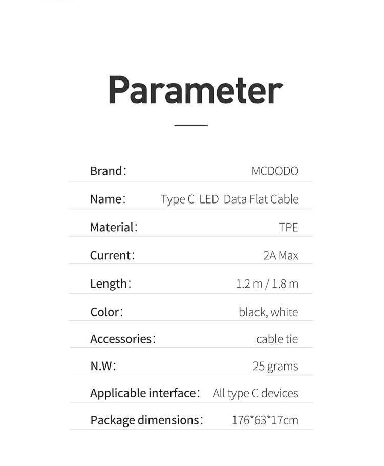 MCDODO usb type-C кабель для samsung S9 S8 Быстрая зарядка QC 3,0 зарядное устройство для телефона провод USB C кабель для передачи данных для Xiaomi mi9 Redmi note 7