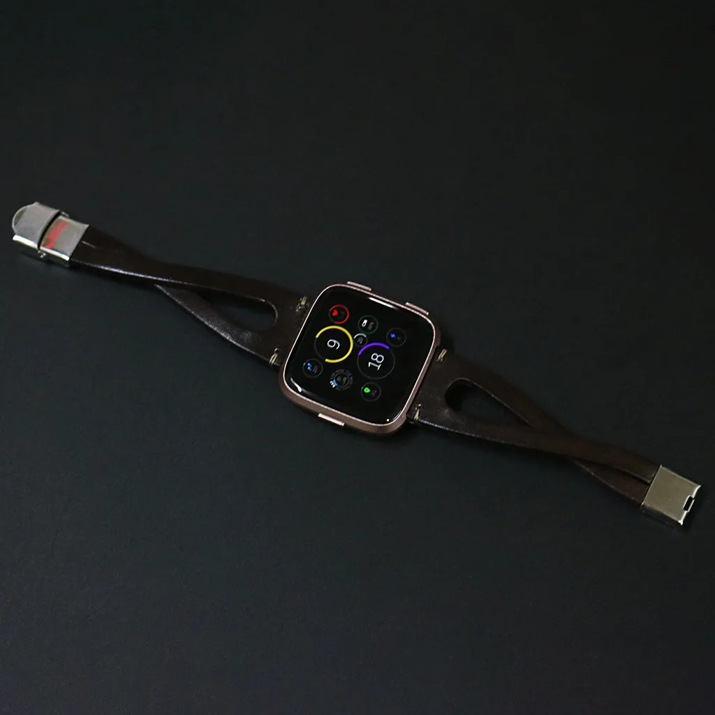 Ouhaobin кожаный ремешок для Fitbit Versa/Versa Lite, сменный Браслет, Кожаный ремешок, браслет на запястье 601