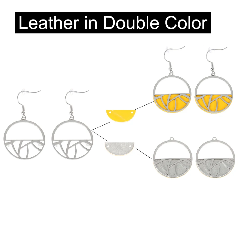 Cremo Trendy Interchangeable Leather Round Drop Earring Hanging Dangle Earrings Jewelry Stainless Geometric for Women | Украшения и