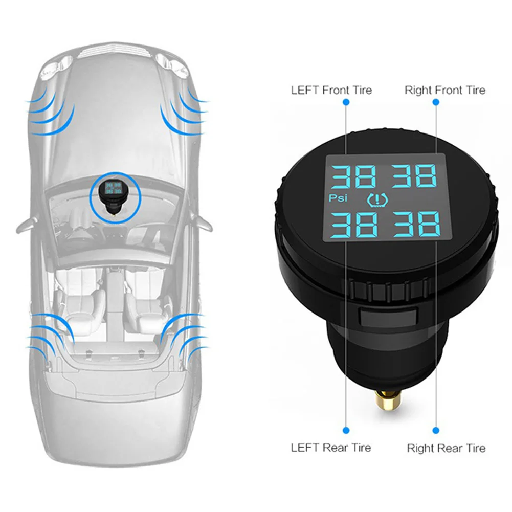 Автомобильный датчик TPMS прикуриватель монитор давления в шинах Универсальный ЖК