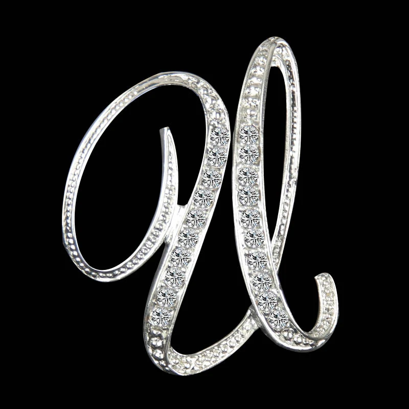 Лидер продаж Очаровательная Женская Брошь с 26 буквами и кристаллами для свитера