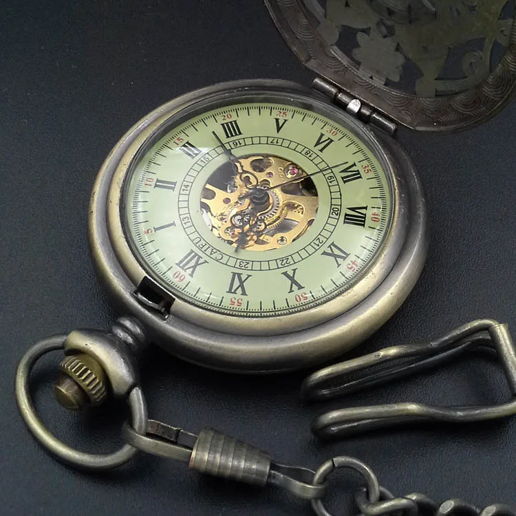 Бабочка насекомые Дизайн Бронзовый Тон Оптовая цена Механические карманные часы