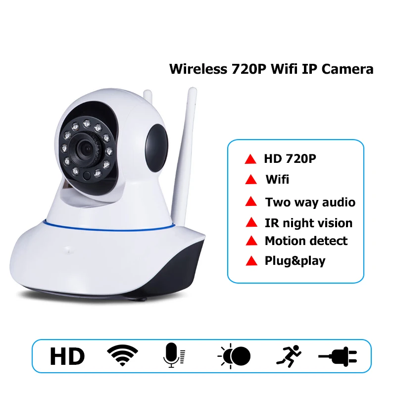 

720P Security Network CCTV wifi camera Wireless 1.0 Megapixel HD Digital Security ip camera IR Infrared Night Vision local alarm