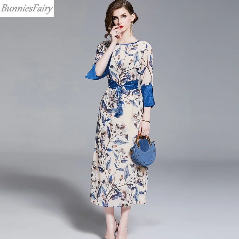 BunniesFairy 2019 летнее Новое дизайнерское женское элегантное приталенное длинное