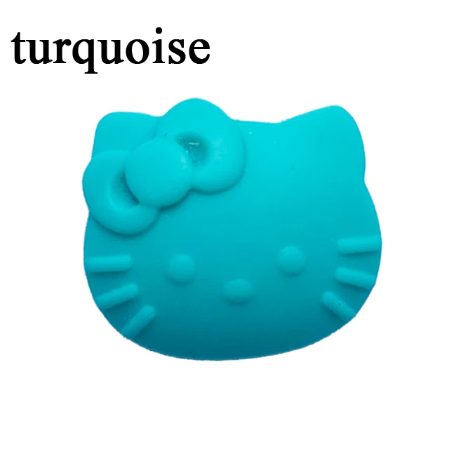 turquoise 10 шт. мультфильм hello kitty Силиконовые Бусины, детский силиконовый Прорезыватель бусины для малышей, BPA бесплатно - Цвет: turquoise