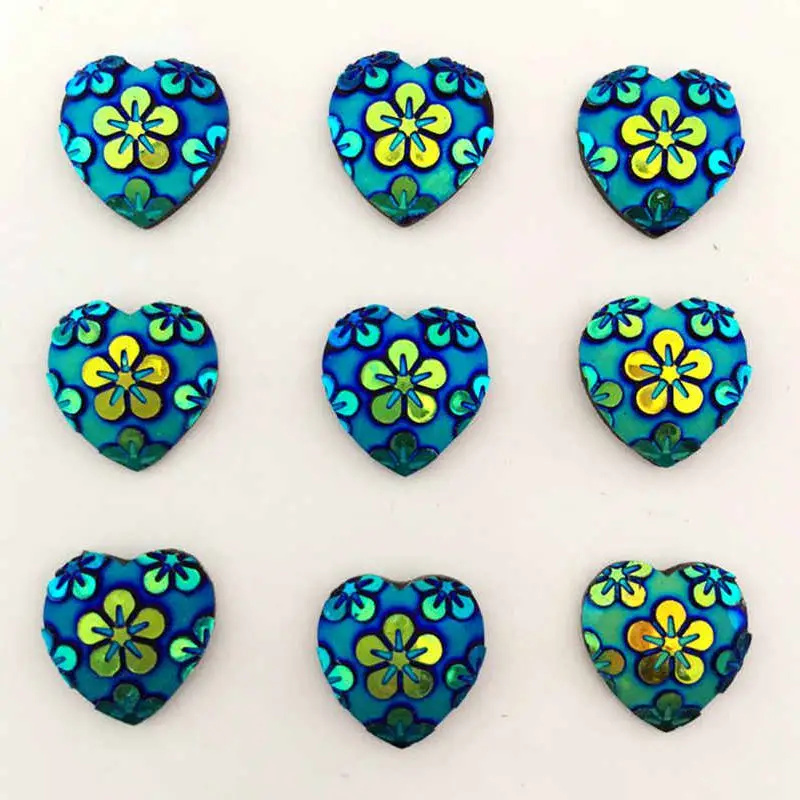 

DIY 60pcs12mm AB resin heart type flat back wedding decoration button rhinestone/scrapbook - resin drill-A248