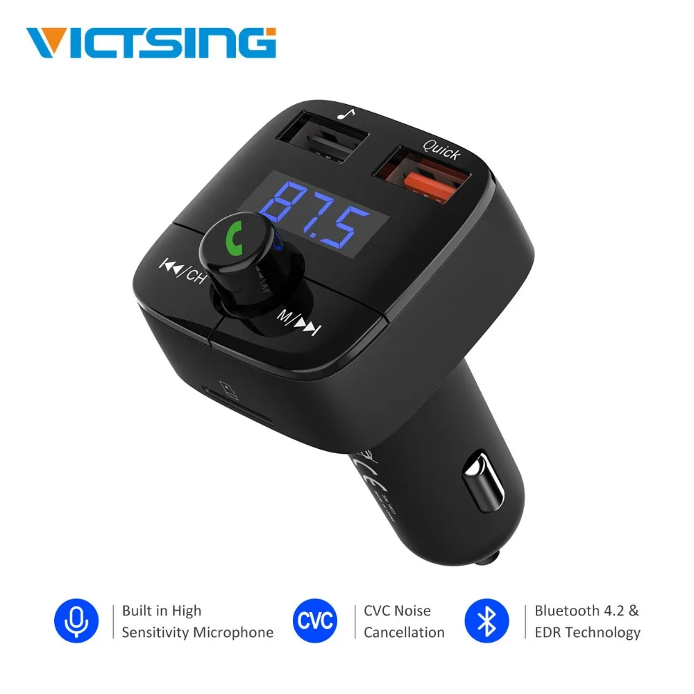 VicTsing bluetooth передатчик беспроводной автомобильный комплект радиоадаптер без рук
