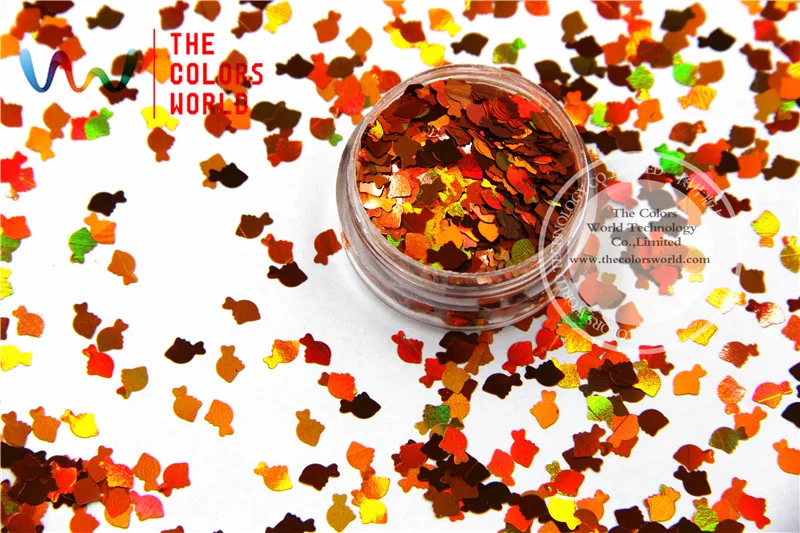 

TCA401 Laser Light Copper Color Goldfish 6MM Size Glitter dust ,Specular luster glitter for nail,tatto,Art decoration and others