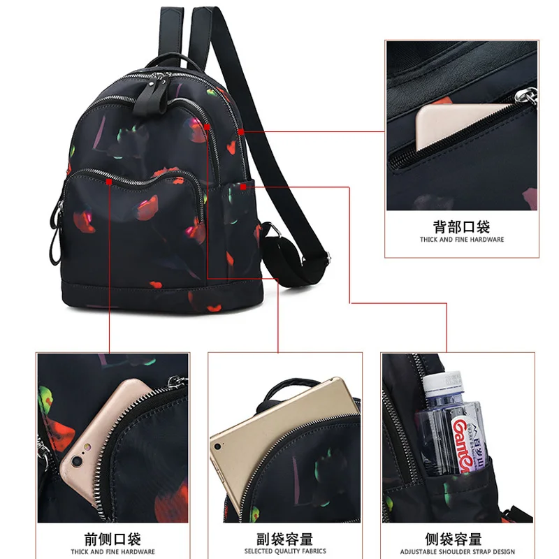 Новинка 2019 женские рюкзаки из ткани Оксфорд с модным принтом школьные сумки для