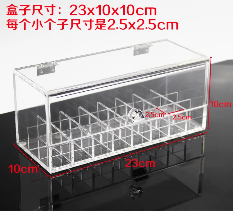 24pcs Grid Desk Top Cosmetics Storage Box Holder Lipstick Container Makeup Organizer with Cover Nail Display Rack Thicken | Дом и сад
