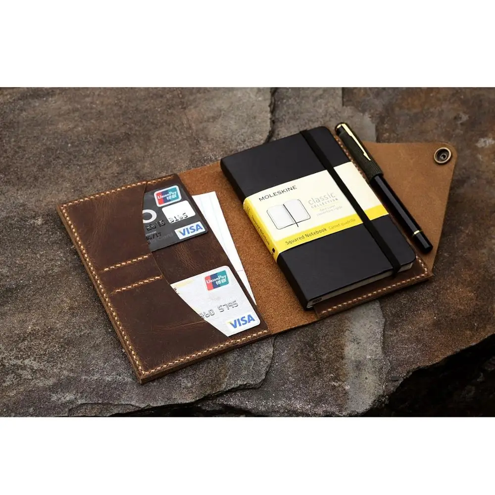 Состаренный Органайзер из натуральной кожи для ежедневника moleskine классический
