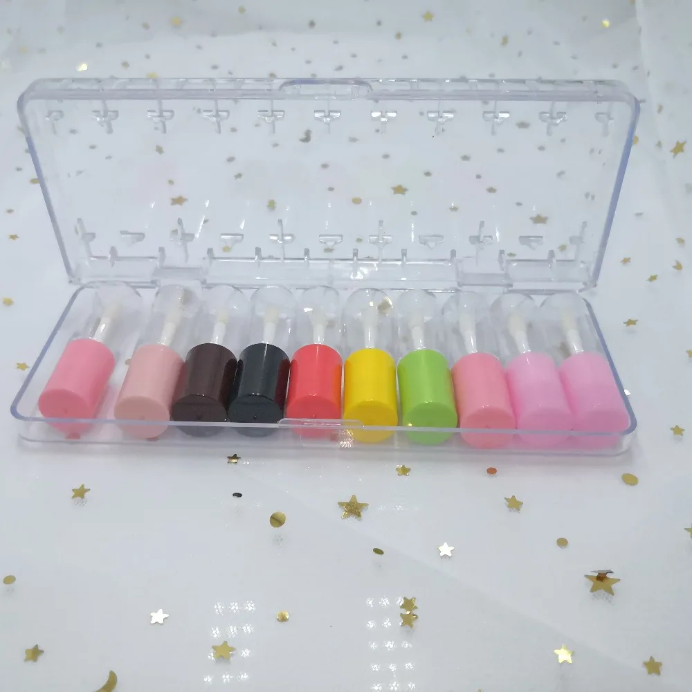 50/100pcs3ML мини Красочные крышки прозрачный блеск для губ Туба. Маленькая Косметическая губная помада образец бутылки, DIY бальзам для губ трубки