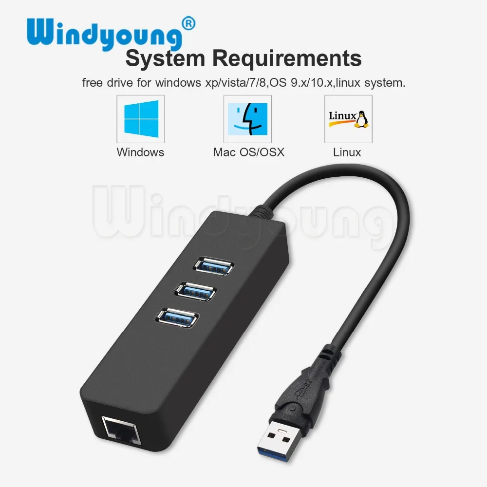 USB 3 0 Ethernet адаптер с портами концентратор rj45 Gigabit Lan 10/100/1000 Мбит/с сетевая карта для