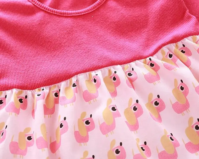 Мода 2017 Весенние и Осенние Новорожденных Девочек Dress Длинным Рукавом Детей Kids Для