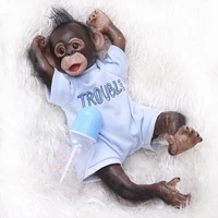 new 40 cm mini monkey baby reborn silicone dolls lifelike little monkey boy and girl doll reborn toy for children holiday gifts