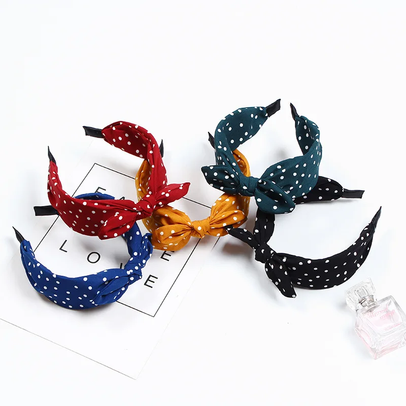 Модная Милая лента для волос с бантом женщин и девушек обруч тканевым принтом в