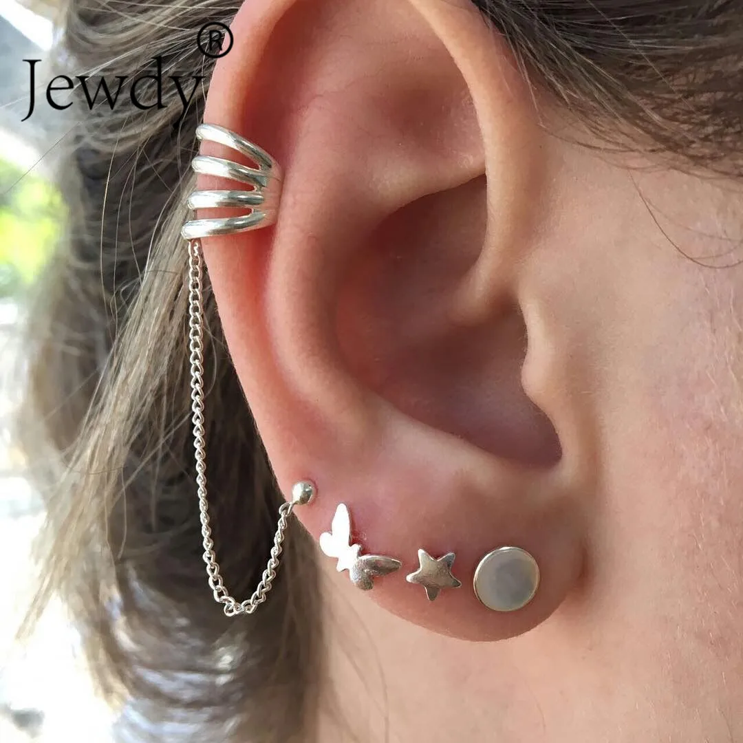 Женские серьги гвоздики Jewdy круглые в этническом богемном стиле 4