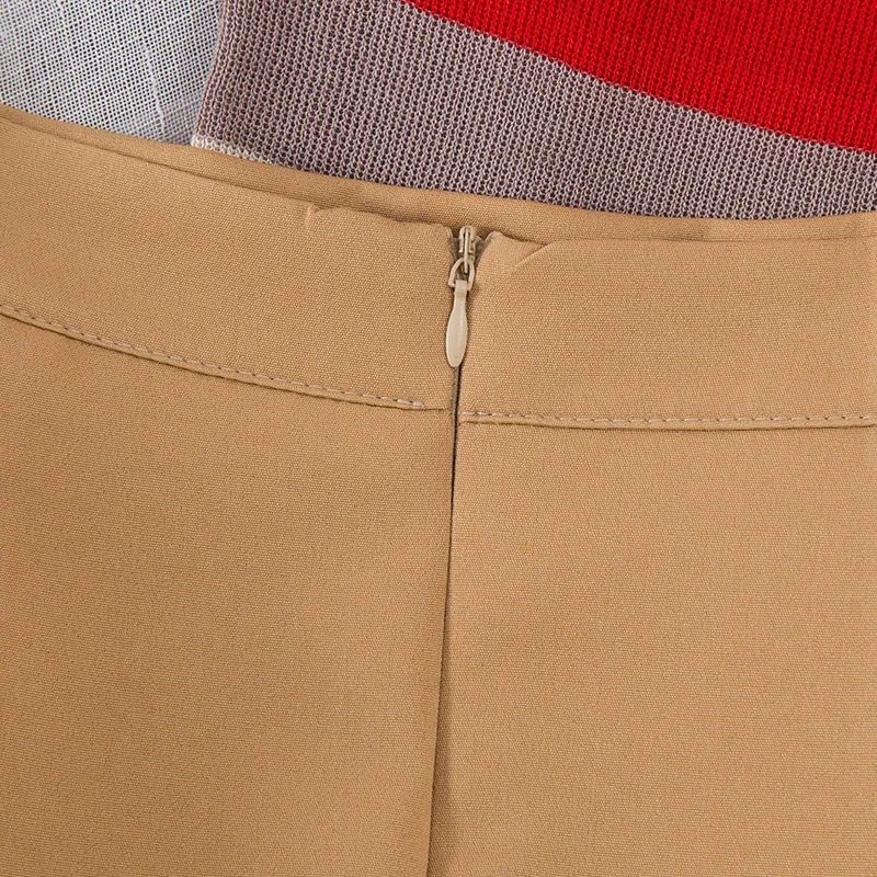 2018 Женская мода новый темперамент ретро в контрастную полоску вязаная юбка