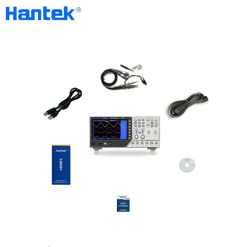 Hantek DSO4102C цифровой мультиметр осциллограф USB 100 МГц 2 канала ЖК-дисплей Ручной Osciloscopio портативный логический анализатор