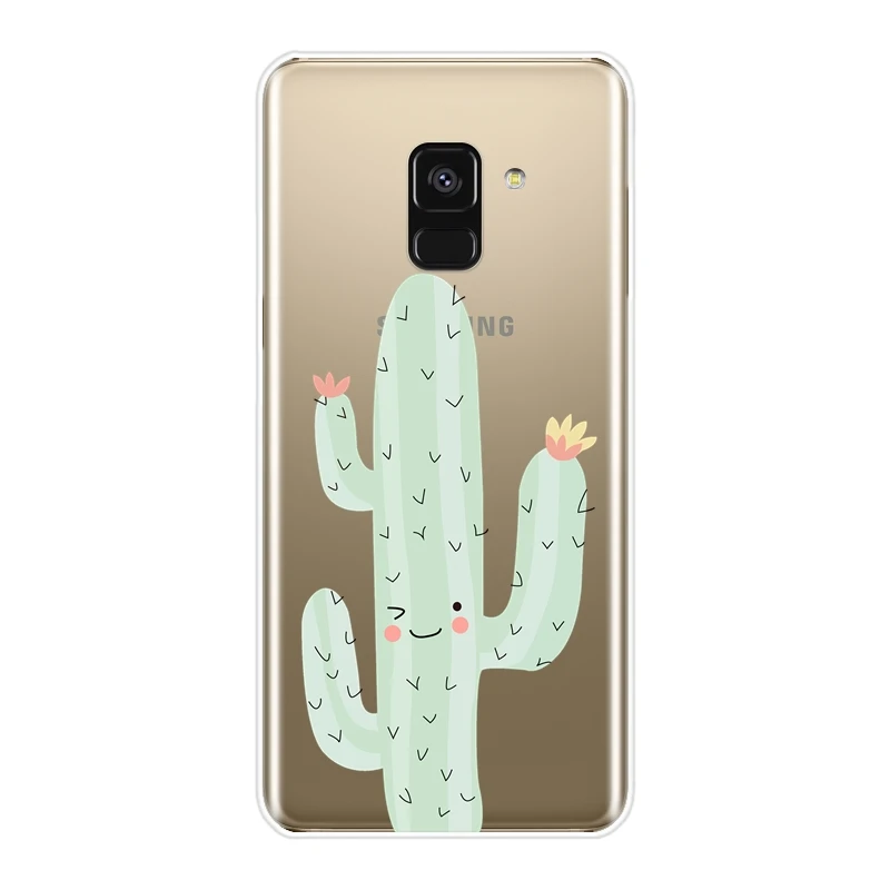 Чехол с изображением кактуса для Samsung Galaxy A6 A8 Plus 2018 Мягкая силиконовая задняя