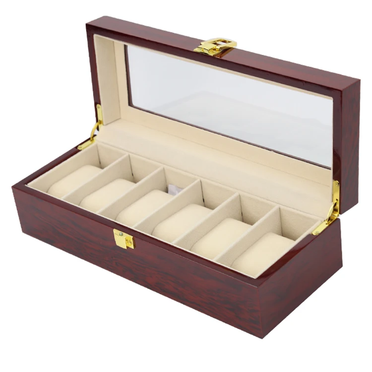 6 Grids LISM Luxury Wood Storag Boxes 2/3/5/6/10/12/20 Watches Boxes Display Watch Box Jewelry Case Organizer Holder Promotion Boxes - Цвет: 6 Grids