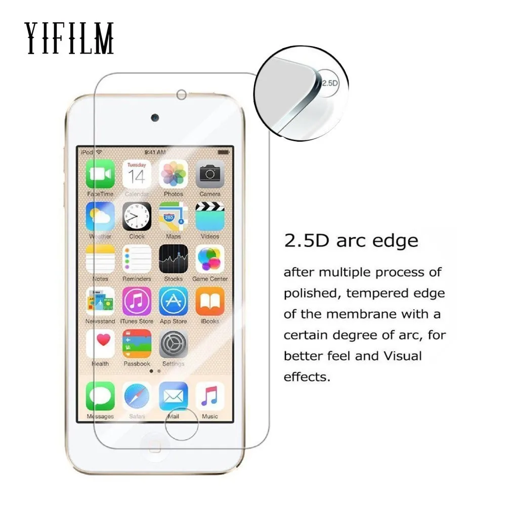 

For Apple iPod Touch 5 6 7 Generation Transparent TPU Back Cover Case 9H 0.3MM 2.5D Tempered Glass Film iPod Touch 6th 5th Gen