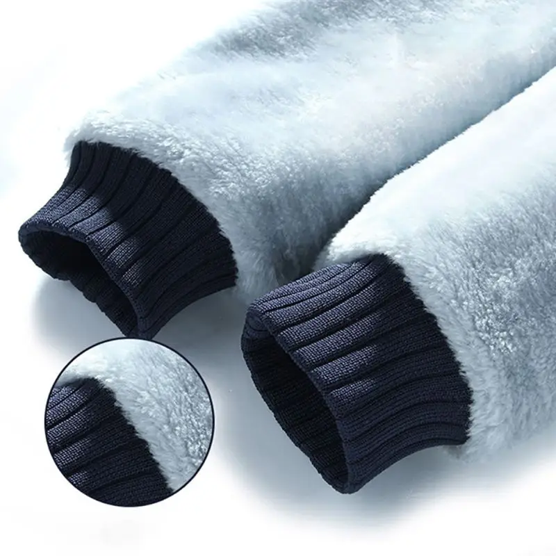 

Men Winter Inner Fleece Coat + Pants Thickened Warm Male Hoodies Sweatshirts for Men Casual Camo Zipper Hoodie Adult Tracksuit