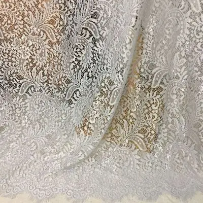 Light gray 3 м/лот, многоцветная французская Высококачественная кружевная ткань для ресниц шириной 150 см, ручная работа, сделай сам, свадебное платье, одежда, аксессуары для штор - Цвет: Light gray