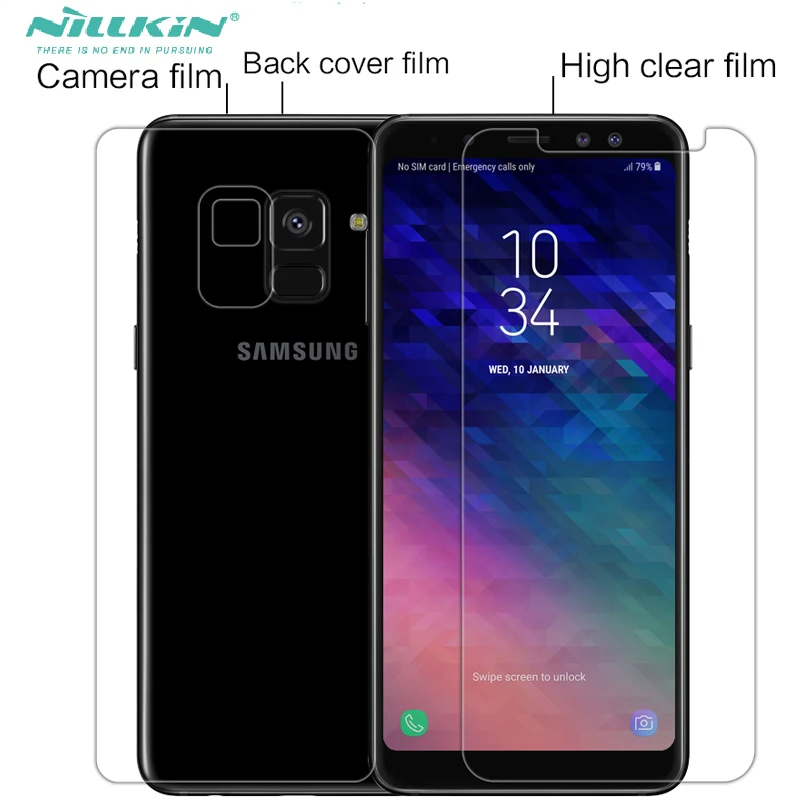 Пленка nillkin для задней панели камеры+ Защитная пленка для экрана для samsung galaxy A8 Plus A8+ a530f a730f