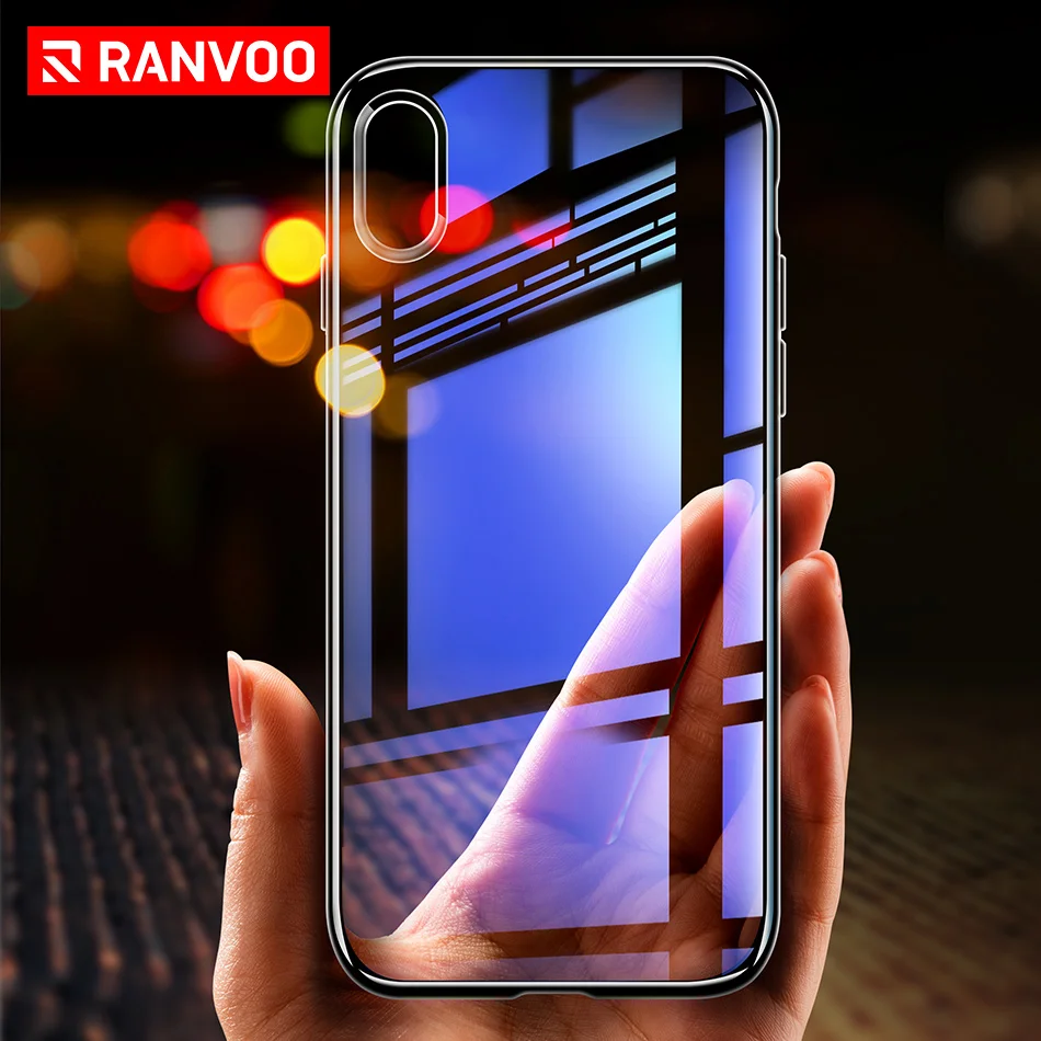 RANVOO чехол для iPhone X 7 8 plus плюс мягкая TPU прозрачный покрытие Сияющий Full Cover плюс| |