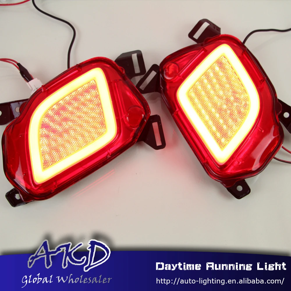 

Car Styling for Toyota Highlander 2015-2017 rear reflector for Highlander rear bumper light DRL brake lamp +Rear Bumpe Reflector