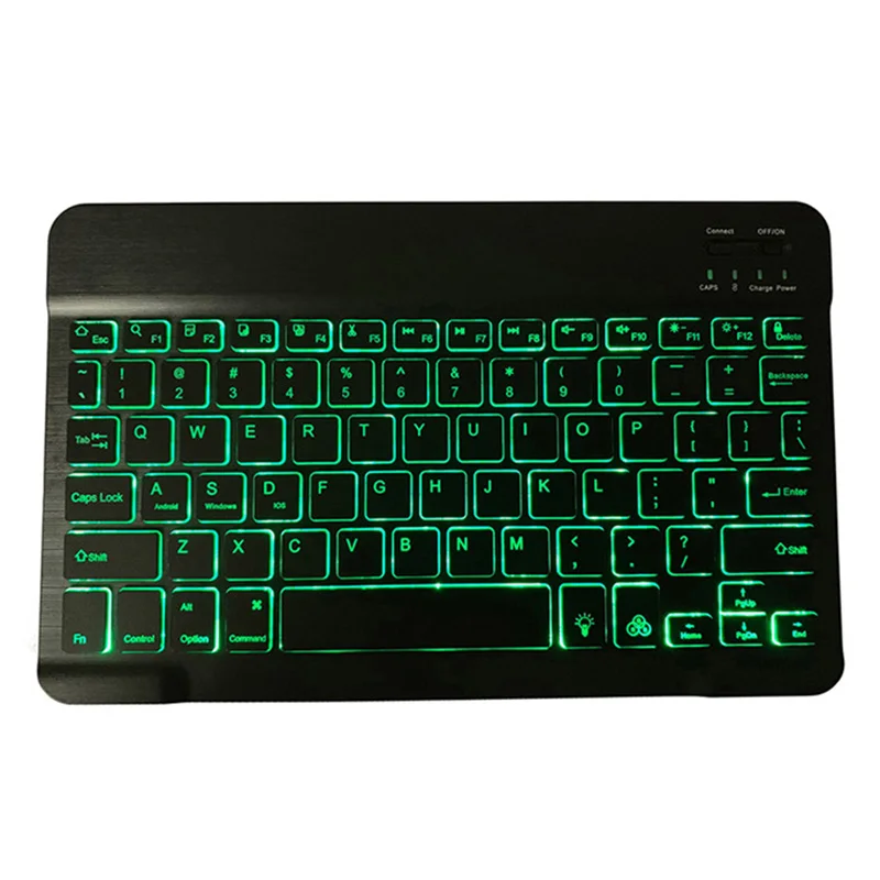 

10.1in Backlit Bluetooth Keyboard Ultra Light Slim 7 Colors Keyboard for Tablet Laptop EM88