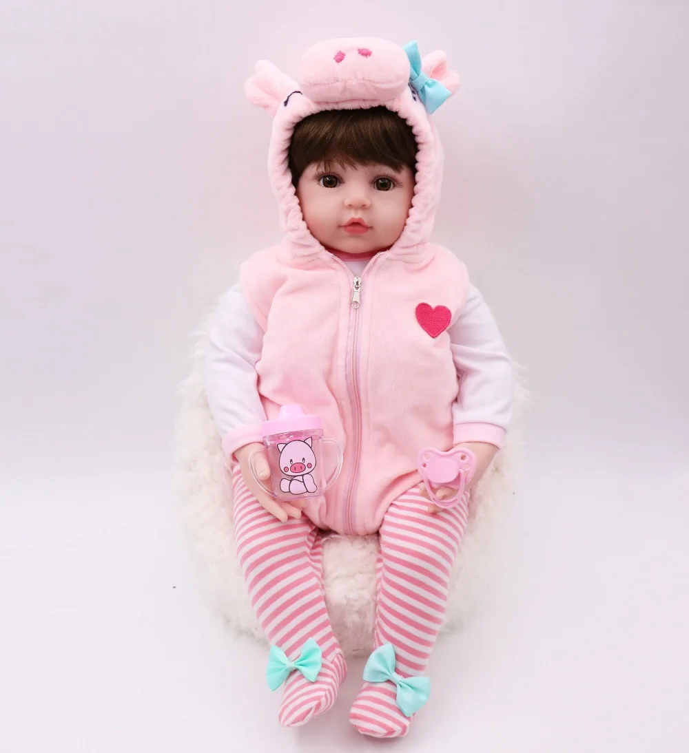 47 см Реалистичная кукла reborn baby bebe Кукла girl мягкий силиконовый винил мягкое тело