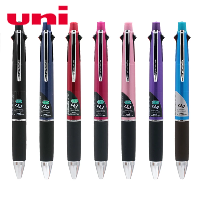 

Ручка шариковая Uni MSXE5-1000-05 Jetstream 4 и 1, 4 цвета, 0,5 мм, 1 шт. (черная, синяя, красная, зеленая) + карандаш 2019