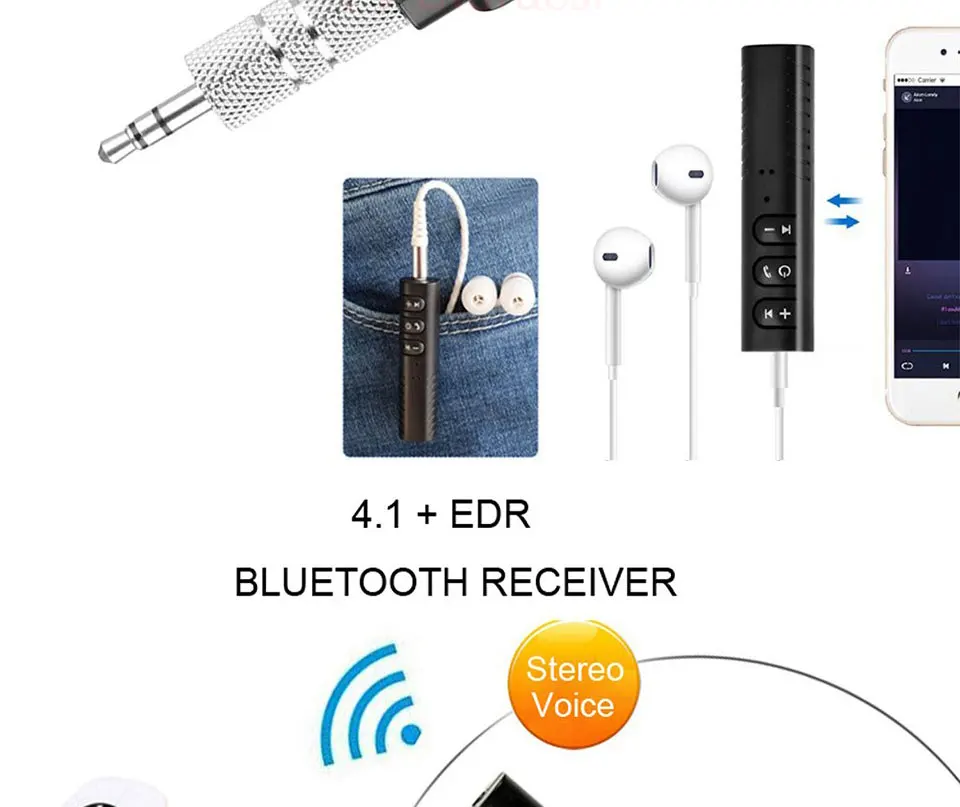 Автомобильный bluetooth-приемник FANGTUOSI, беспроводной адаптер, AUX 3,5 мм разъем для музыки, MP3 аудио, bluetooth-адаптер, приемник для iphone