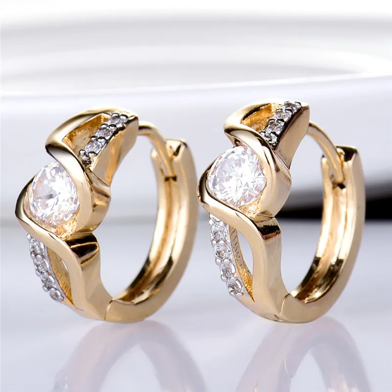 Женские серьги кольца BUDONG Круглые Серьги серебряного/золотистого цвета