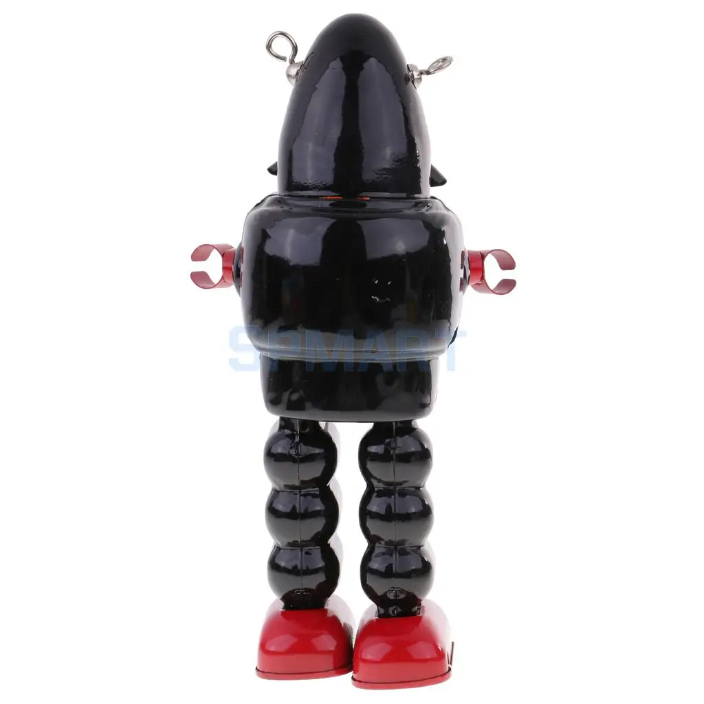 Винтажный ветряной черный металлический ходячая планета Заводной Робот