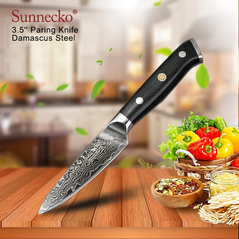 SUNNECKO 3PCS Kitchen Knives Set Chef Slicer Paring Knife 73-Layer Damascus VG10 Steel Sharp 60HRC Blade Cutting Tool G10 Handle | Дом и сад