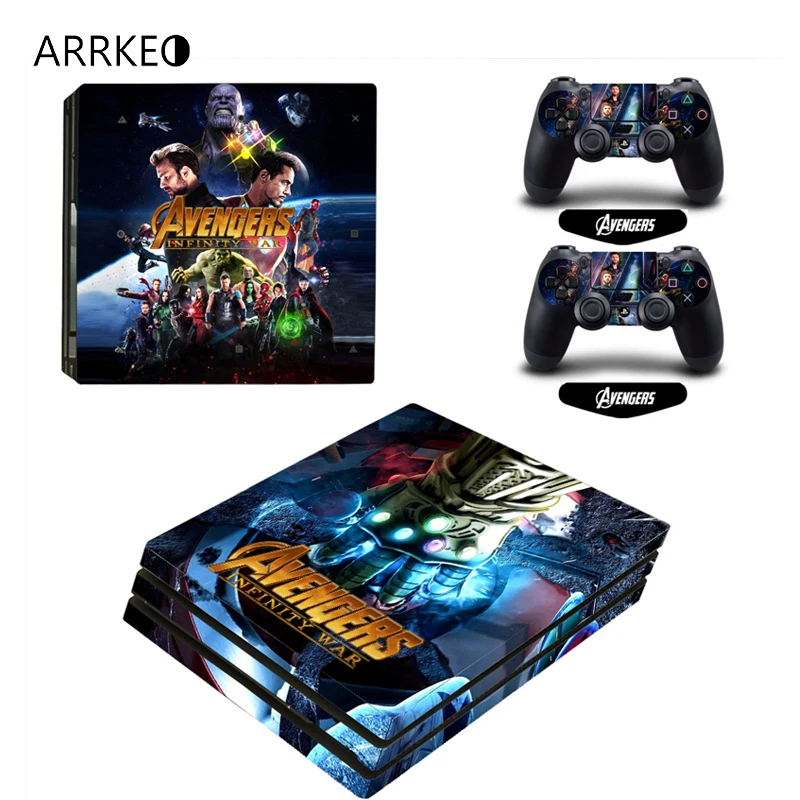 ARRKEO Мстители защитный виниловый чехол наклейка PS4 Pro на кожу для PlayStation 4 Консоль 2