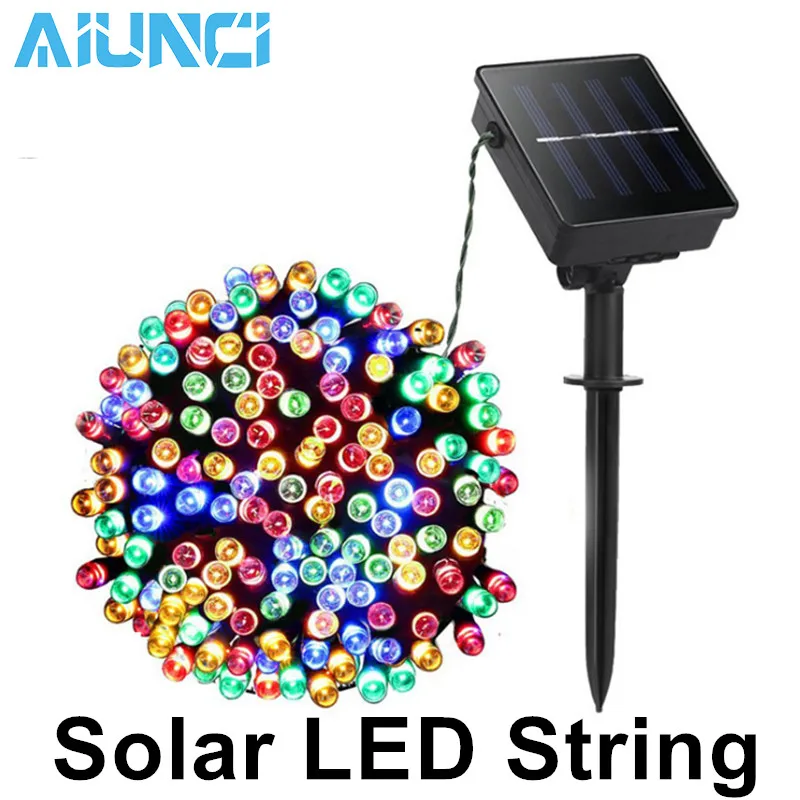 Солнечная энергия светодио дный светодиодная струнная наружная водостойкая RGB