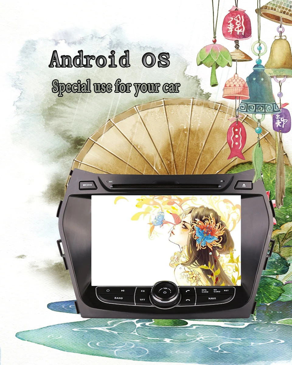 1024*600 Восьмиядерный Android 9,0 автомобильный DVD gps плеер для HYUNDAI IX45 2013- SANTA FE Santafe навигация Радио магнитофон